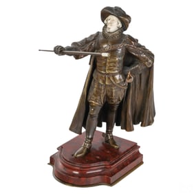 Paul D'Aire (1890-1910) Bronze Cyrano Sculpture