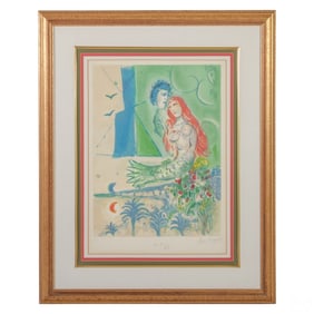Marc Chagall 1887-1985 Siren and Poet Litho SIGNED