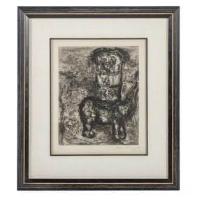 Marc Chagall 1887-1985 Rat Elephant Etching SIGNED