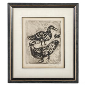 Marc Chagall 1887-1985 Two Ducks LE Etching SIGNED