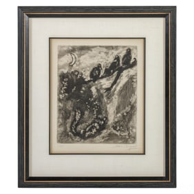 Marc Chagall 1887-1985 Fox Chicken Etching SIGNED