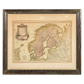 Antique Denmark & Norway Hand Colored Engraved Map