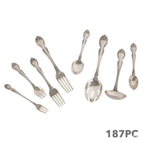 Gorham Sterling Silver Melrose Flatware SET 6,200g