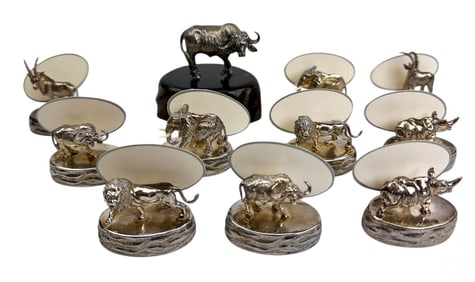 Patrick Mavros Silver Animal Place Card Holder SET