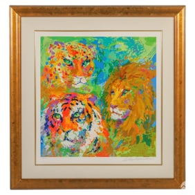 LeRoy Neiman 1921-2012 Big Cat Family Litho SIGNED