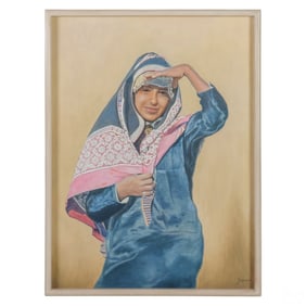 Ferguson 20/21C Jewish Girl in a Scarf Painting