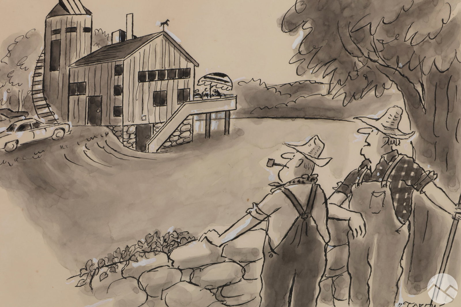 Barney Tobey 1906-1989 Farmer Cartoon Illustration (1 of 6)