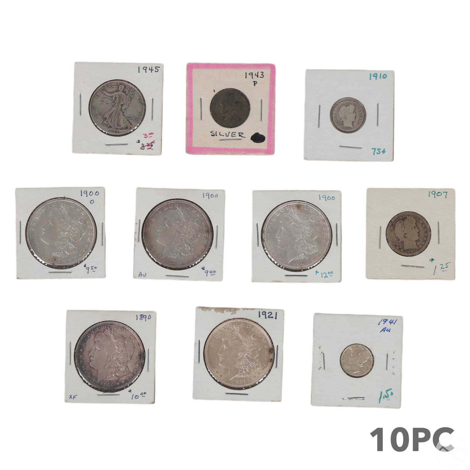 U.S. Silver Coin Morgan Dollars 10pc ESTATE LOT (1 of 3)