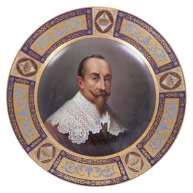 Royal Vienna Gustav Adolph Portrait Plate SIGNED