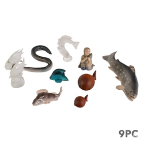 Lalique Meissen Royal Copenhagen Fish Figurine LOT