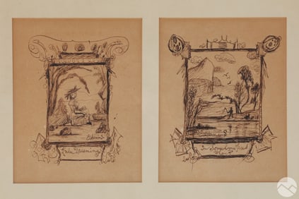 Louis Eilshemius 1864-1941 Two Pen & Ink Drawings
