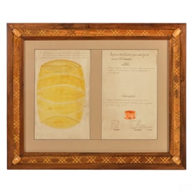 Antique Wine Cask Barrel with Measurement Diagram