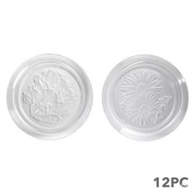 12 Hoya Crystal Yamamoto Floral Intaglio Plate SET