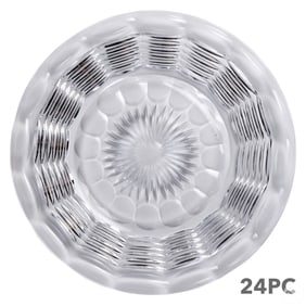 24 Glass Thumbprint Oval Concave Starburst Plates