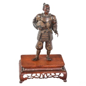 Japanese Meiji Miyao-Style Bronze Samurai Statue