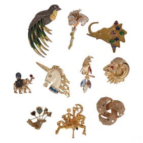 Kirks Folly KJL Varied Designer Costume Brooch LOT
