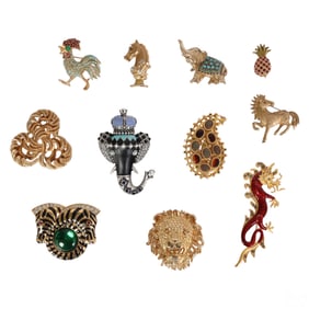 Ciner Trifari Mackey Designer Costume Brooch LOT
