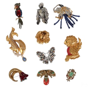 Elizabeth Taylor Kenneth Lane Coro Brooch 10pc LOT