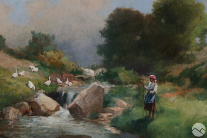 Antal Neogrady 1861-1942 Rural Landscape Painting