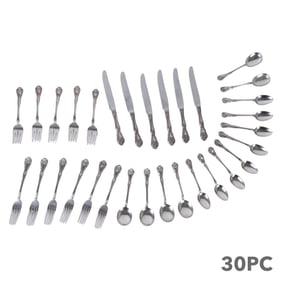 30pc Sterling Alvin Chateau Rose Flatware Set 850g