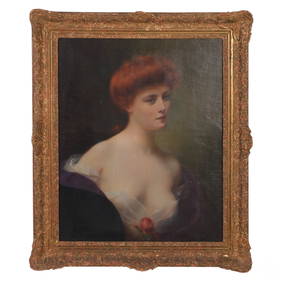 Henri Rondel 1857-1919 Red Head Portrait Painting (1 of 6)