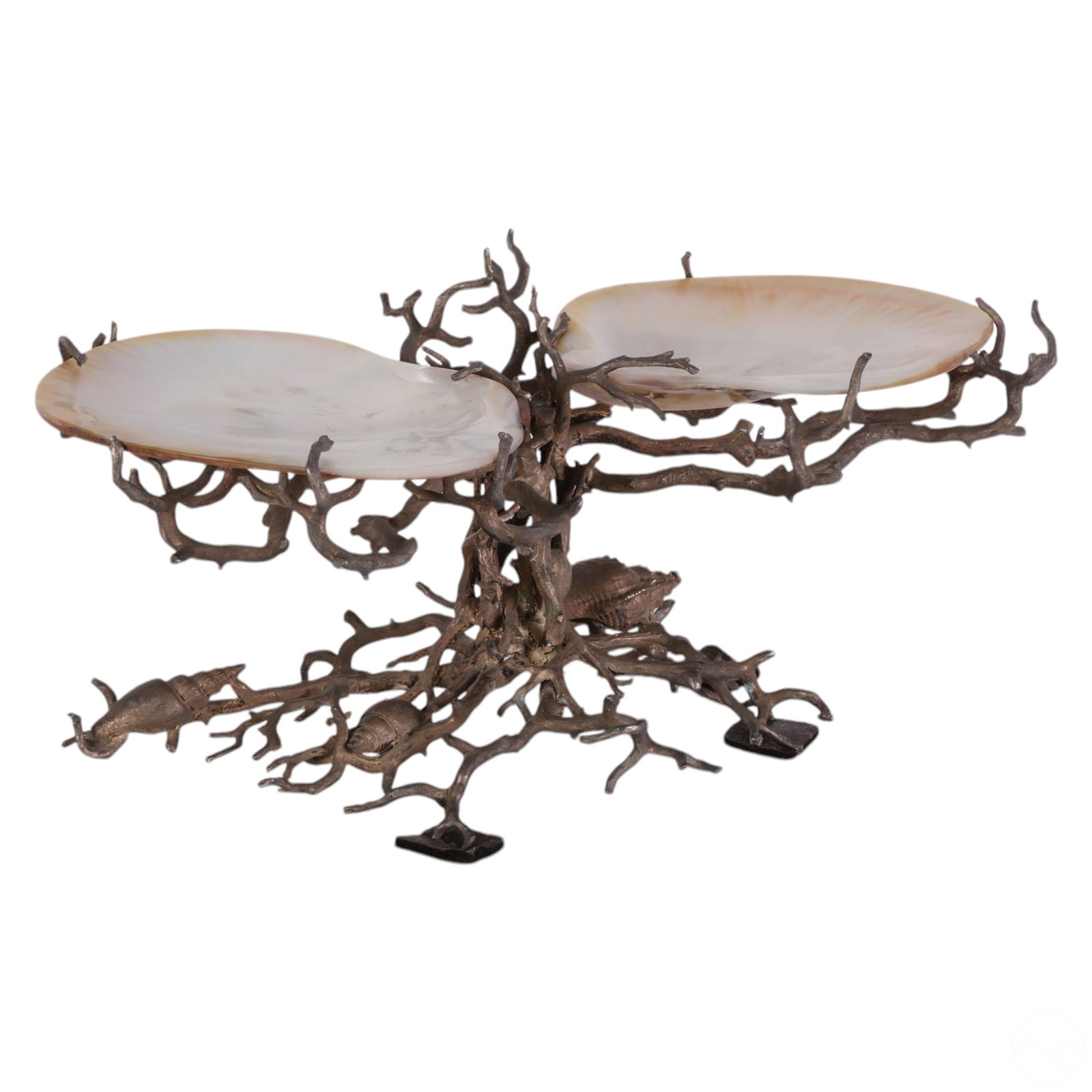 Maitland Smith Abalone Seashell Bronze Caviar Dish (1 of 6)