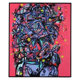 Fika Leon b.1985 Modern Abstract Figural Painting