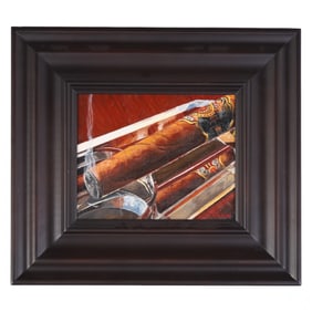 Eric Renner 1941-2020 Cigars in Ashtray Painting