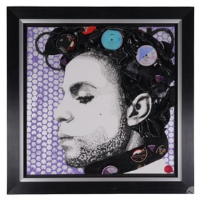 Ben Riley b.1981 Purple Rain Prince Media Painting
