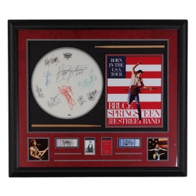 Bruce Springsteen Photo Collage SIGNED Drum Head