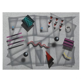 Postmodern Geometric Memphis Abstract Painting
