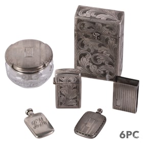 800 Silver & Sterling Case Box Bottle Jar LOT 154g