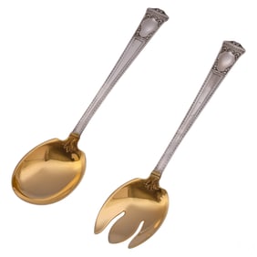 Tiffany & Co Sterling Silver Salad Serving 2pc SET