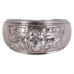 14k White Gold 1.75 CTTW Old Mine Cut Diamond Ring