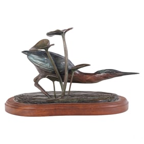 Stanley Proctor B.1939 Marsh Bird Bronze Sculpture