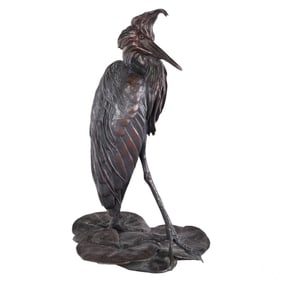 Walter Matia B.1953 Reddish Egret Bronze Sculpture