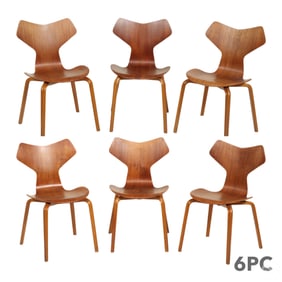 Teak Grand Prix Chairs SET Style of Arne Jacobsen