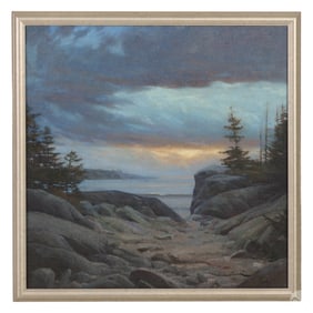 Martin Poole b.1979 Coastal Landscape Oil Painting