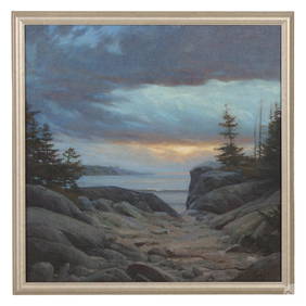 Martin Poole b.1979 Coastal Landscape Oil Painting (1 of 5)