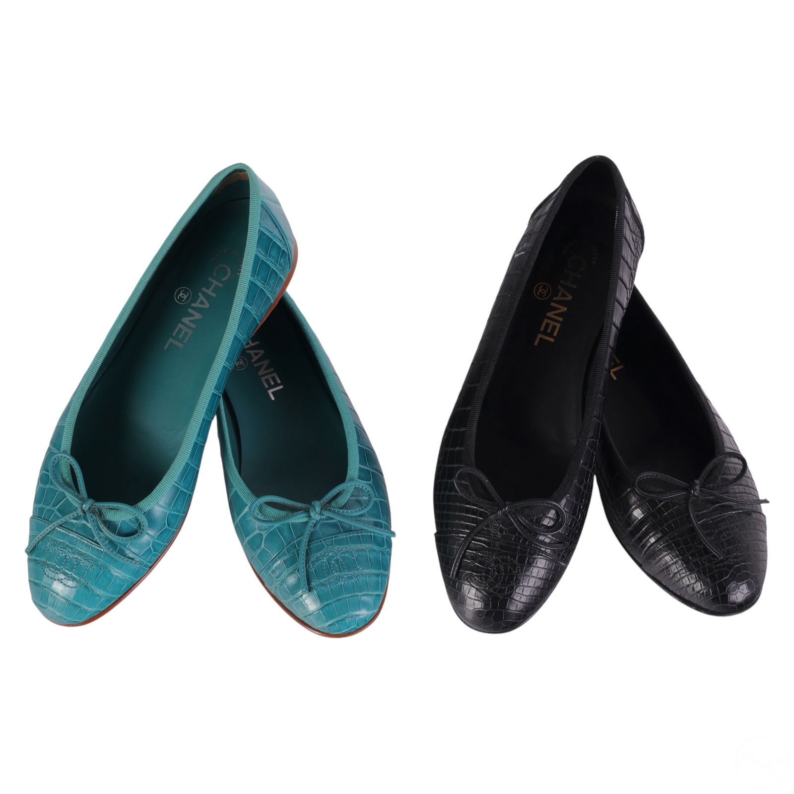 Chanel Embossed Leather Ballerina Flats TWO PAIRS (1 of 11)