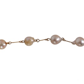 14K Gold 40" Large Cultured Baroque Pearl Necklace