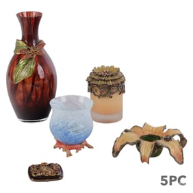 Jay Strongwater Compact Vase Candle Dish 5pc LOT