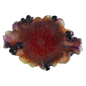 Daum Pate De Verre Large Les Figues Tray Platter
