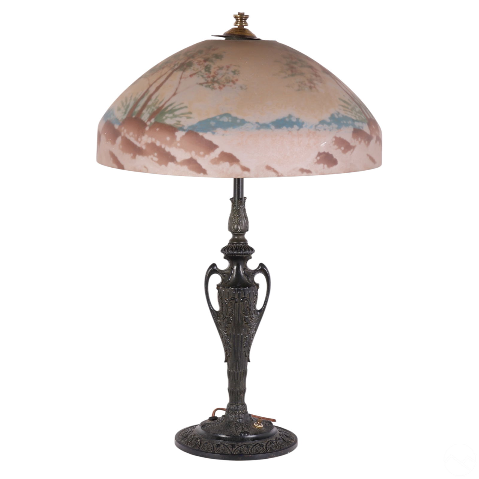 Antique Desert Tree Reverse Painted Table Lamp (1 of 13)