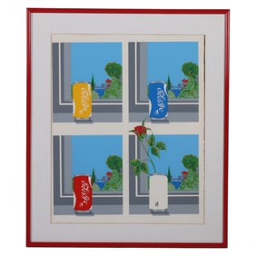 Arona Reiner B.1940 Surreal Soda Lithograph SIGNED