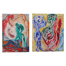 James Akston 1898-1983 Surreal Abstract Paintings