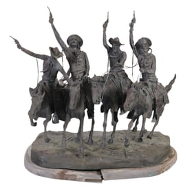 The Outlaw Riders Bronze Sculpture after Remington