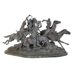 Cowboys & Indians Bronze Sculpture after Remington
