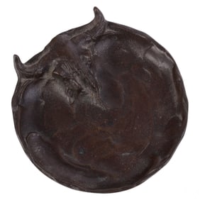 Charles Russell 1864-1926 Tray with Bronze Bull