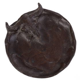 Charles Russell 1864-1926 Tray with Bronze Bull (1 of 4)